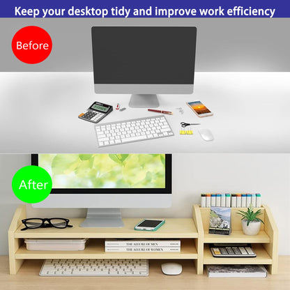 Catekro Monitor Stand Monitor Shelf Computer Booster Stand Computer Laptop Raised Table Desktop Organizer Desktop Computer Mass Storage Shelf Office