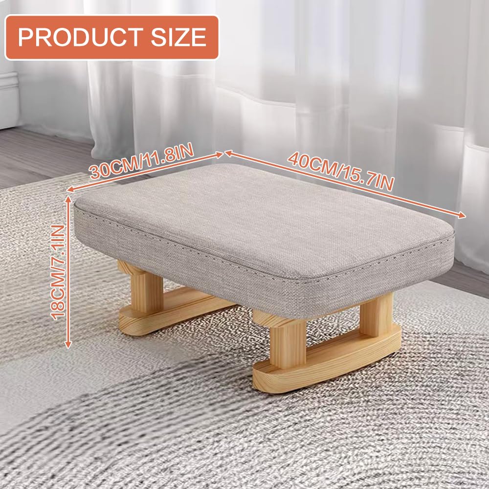 Duscdesp Foot Stool,Ottoman Footstool with Stable Wooden Legs,Ottoman Footrest,Pouffe Footstool with Removable Padded Seat,Footstools for Living
