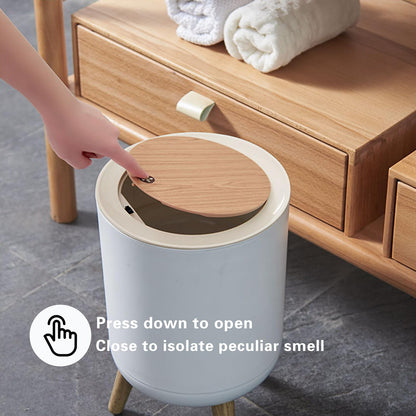 U2PICK Mini Trash Bin with Lid, 9 Liter Garbage Bin, Modern Waste Bin with Legs, Plastic Trash Can Suitable for Kitchen, Bathroom, Bedroom, Living