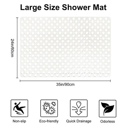 Shower Mat Non Slip Anti Mould: 60 x 90 cm Large Shower Mat for Inside Walk-in Shower Tray - Soft TPE Anti Slip Shower Mat for Bathroom Wet Floor