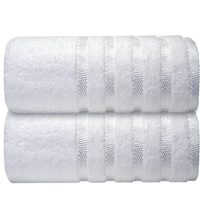 Casabella Deluxe 2 Piece Jumbo Bath sheet 90x180 cm 100% Cotton Extra Large Bath Towels Highly Absorbent White Bath sheets Towels