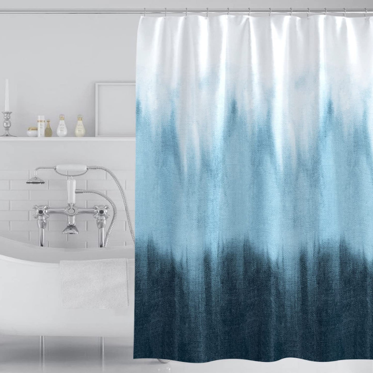 Tennove Shower Curtain 200 x 200cm Modern Thick Polyester Fabric Mildew Resistant Shower Curtain Liner for Bathroom Decor Waterproof Long Bath Curtain
