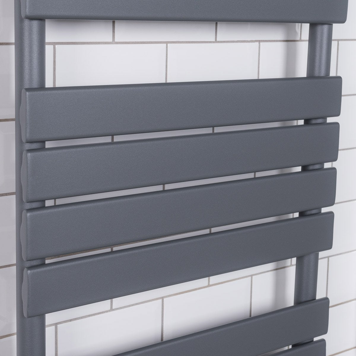 Warmehaus Flat Panel Heated Towel Rail Grey Anthracite Radiator 1800x600mm