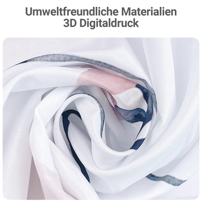 Lerores Shower Curtain, 120 x 200 cm, Blue Flower, Weighted Hem, Anti-Mould, Water-Repellent