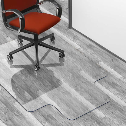 Clear Chair Mat, Non-Slip PVC Clear Wooden Floor Protector Mat with Round Edge, Heat Resistant & Waterproof Flooring Protector for Home and Office