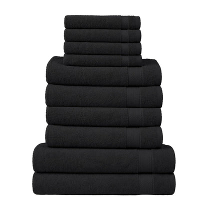 RAYMSTER 10 Piece Egyptian Cotton Towel Set - 2 Bath, 4 Face, & 4 Hand Towels Set for Daily Use - Soft, Highly Absorbent, Quick Dry, and Lightweight
