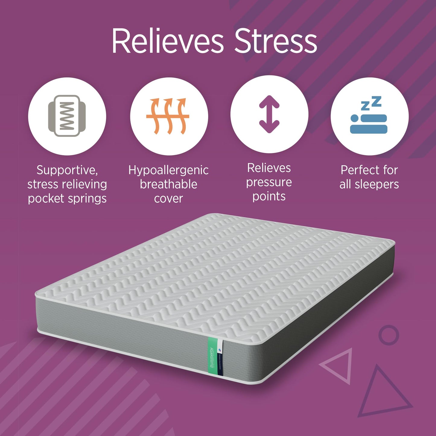 Summerby Sleep Small Double Mattress (122cm x 190cm), Comfort Foam & Coil Spring Hybrid Mattress, Comfy & Affordable Orthopaedic Mattress For Small
