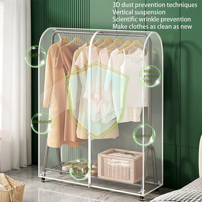 XIANTIAN 5ft Transparent Clothes Rail Cover Strong Zipped Hanging Coat Large Protective Garment Cover