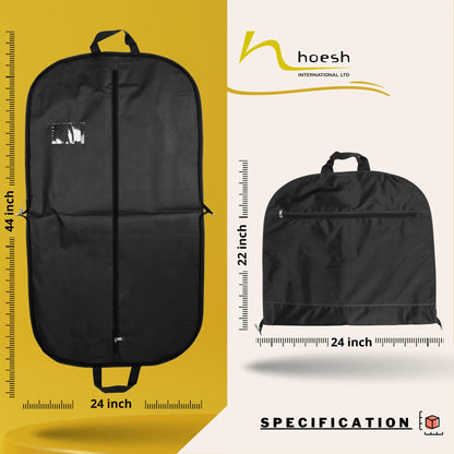 Hoesh UK - Black 44" Waterproof Mens Suit Garment Protection Carrier - clothes bags, suit bag for men, travel garment bags, suit covers