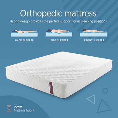 Summerby Sleep No. 3 Small Double Pocket Sprung Memory Foam Mattress, 23cm