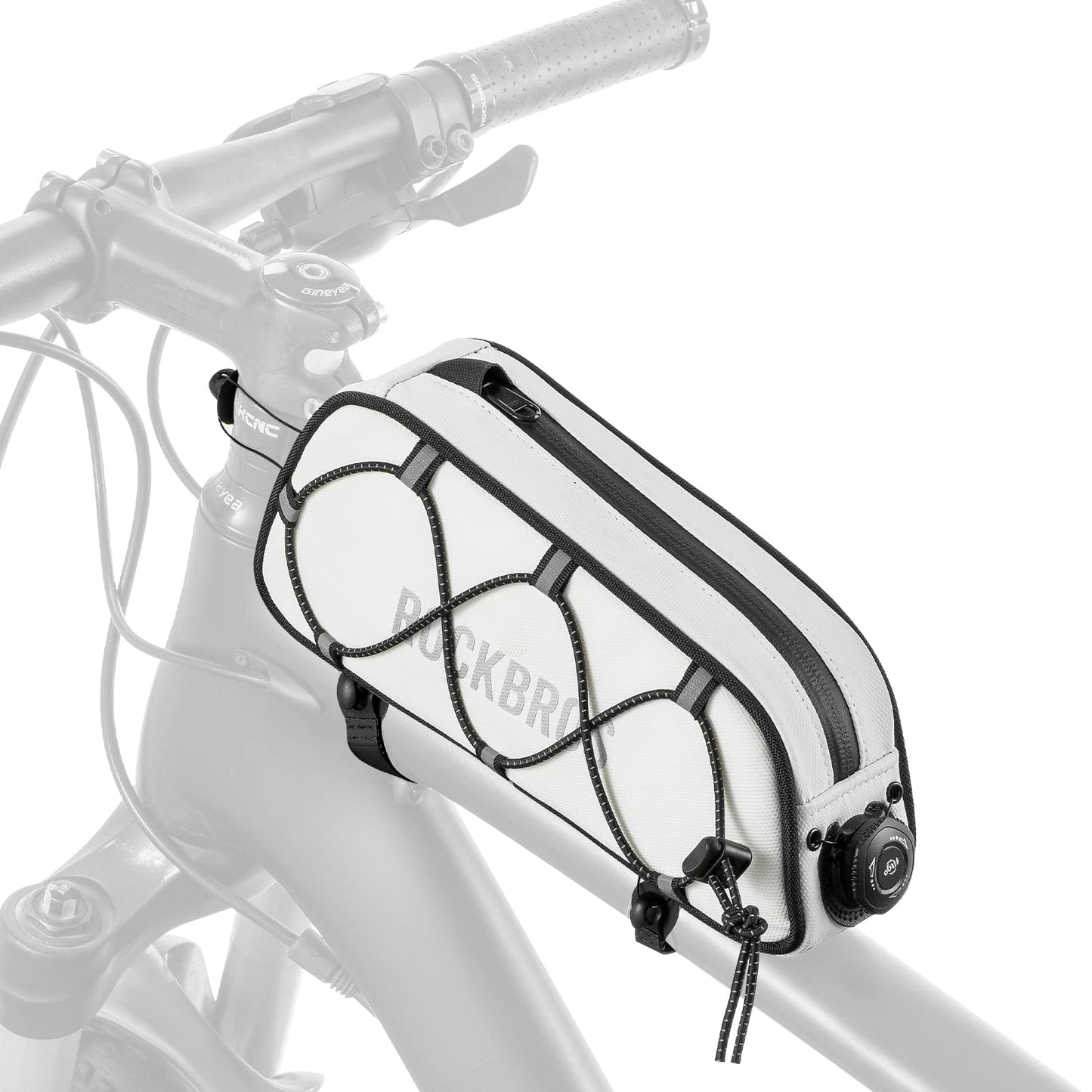 ROCKBROS Road-to-Sky Bicycle Frame Bag Top Tube Bag Waterproof 0.7L Reflective Bicycle Bag for Front Frame for MTB/Road Bike/Gravel Bike