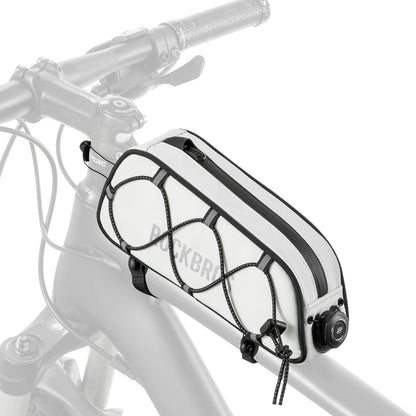 ROCKBROS Road-to-Sky Bicycle Frame Bag Top Tube Bag Waterproof 0.7L Reflective Bicycle Bag for Front Frame for MTB/Road Bike/Gravel Bike