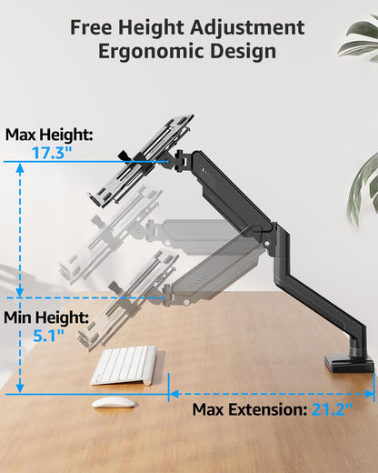MOUNTUP Laptop Stand for Desk, 2-in-1 Monitor Mount with Laptop Tray
