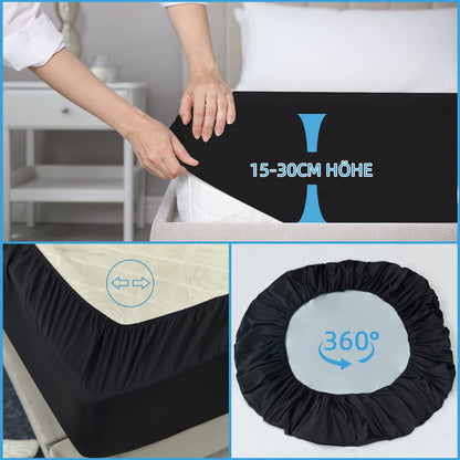 mafudoxi Waterproof Mattress Protector Fitted Sheet,30cm Deep Pocket Bed Sheet, Ultra Soft Smooth and Wrinkle-Resistant, Easy Care Breathable Sheets