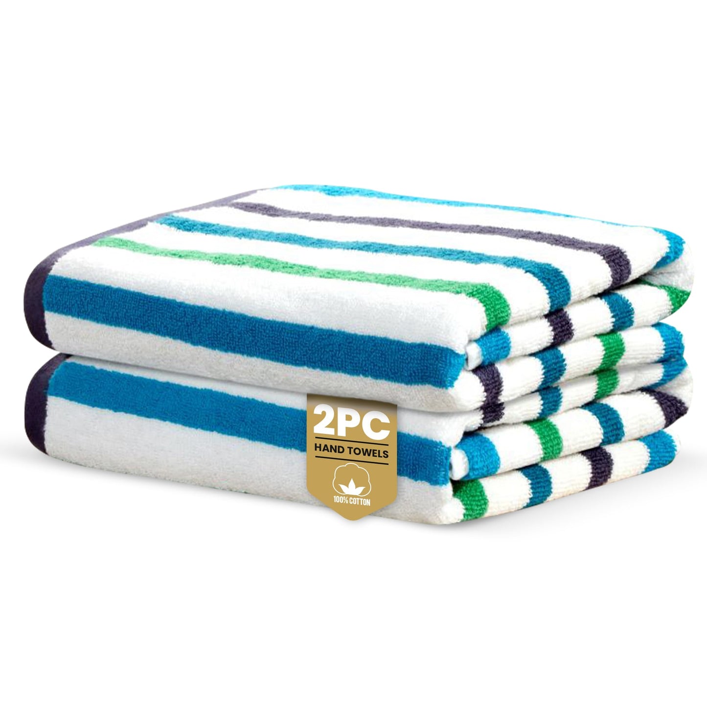 Rapport Home Amalfi Hand Towels 2 Pack | Blue | 50x85cm | Luxurious 500GSM 100% Cotton | Oeko-Tex Certified Absorbent & Soft Bathroom Towel Set