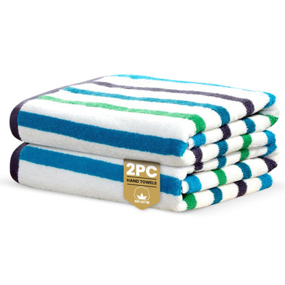 Rapport Home Amalfi Hand Towels 2 Pack | Blue | 50x85cm | Luxurious 500GSM 100% Cotton | Oeko-Tex Certified Absorbent & Soft Bathroom Towel Set