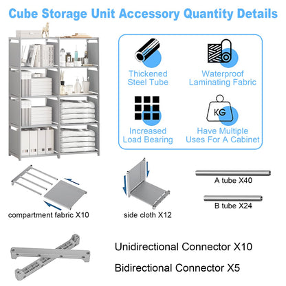 Sightday Cube Storage Unit,8 Storage,Open Book Shelf,Closet for Family Study,Organiser Storage,Storage Unit Cubes For