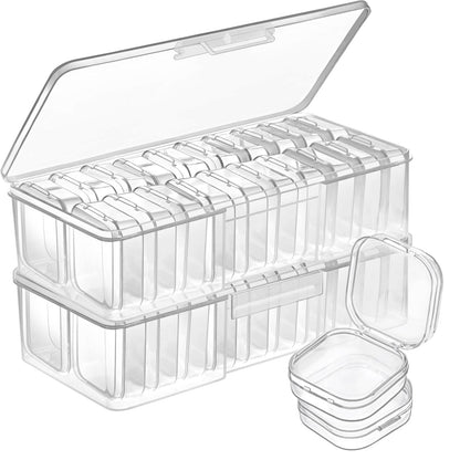 Qualsen Storage Boxes with Lids, 40 Pieces, 3.5 x 3.5 x 1.8 cm