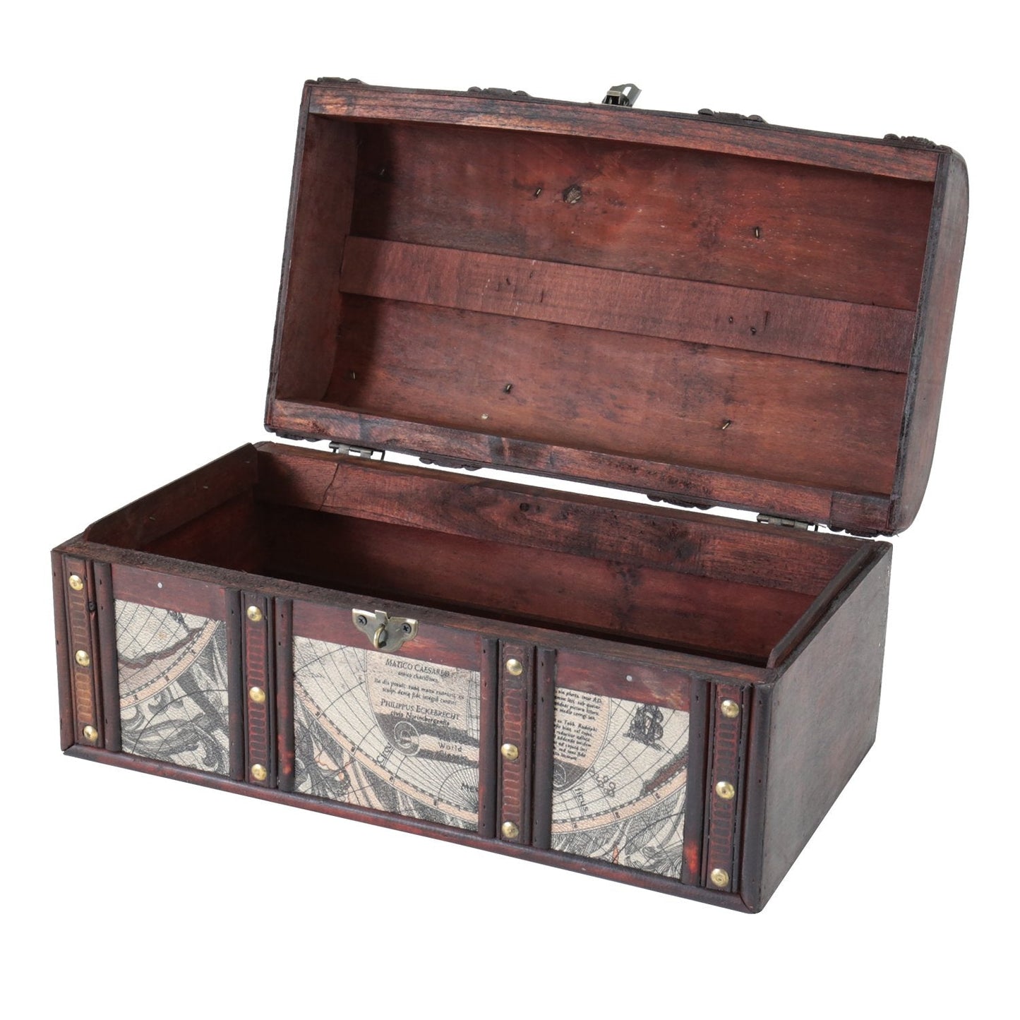 HMF Wooden Treasure Chest, Large Treasure Box with Decorative Lock for Children’s Parties | 38 x 20 x 19 cm | Cuba