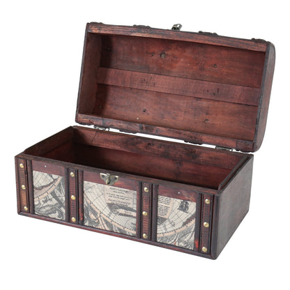HMF Wooden Treasure Chest, Large Treasure Box with Decorative Lock for Children’s Parties | 38 x 20 x 19 cm | Cuba