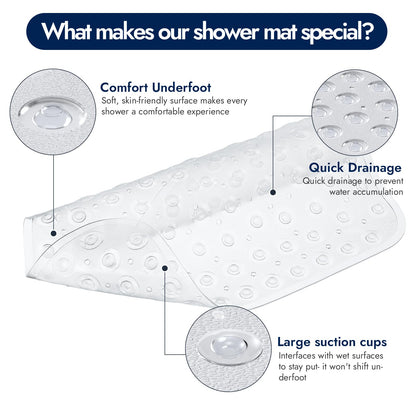 XIYUNTE Corner Shower Mat Non Slip Anti Mould - 54 x 54cm Non Slip Shower Mats for Inside Shower Corner, Bath Mat for Corner Shower