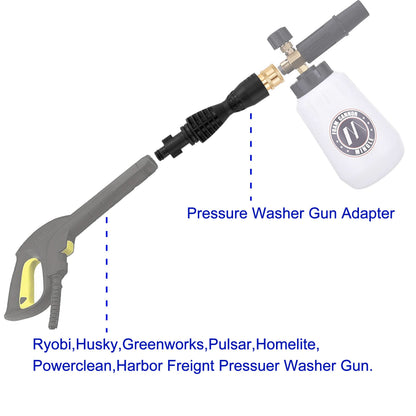M Mingle Foam Cannon, Replacement Parts for Bosch (Not AQT), Husky and Pressure Washer, with 5 Nozzle Tips, 1/4 Inch Quick Connector