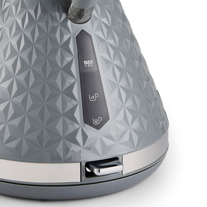 Morphy Richards Vector Pyramid Kettle, 1.5L 3kW Rapid Boil, Anti Limescale Filter, Boil Dry Protection, Water Window, Pull Ring Removeable Lid, 360