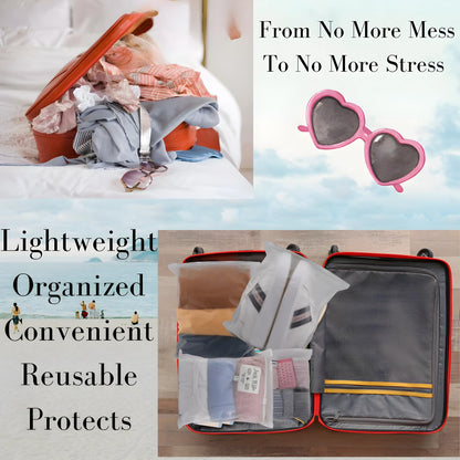 Frosted ZipLock Bags (35x40) 20 Pack - One Size - Zip Lock Travel Storage Bags - Hospital Bag Organiser Pouches
