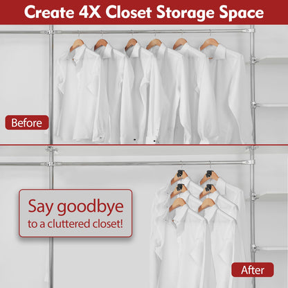Latoxcaa Hangers Space Saving 50Pcs, Upgrade 40Lb(Max) Heavy Duty Hanger Hooks Space Saver, Space Saving Hangers for Clothes Hanger Connector Hooks