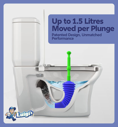 Luigi's World's Best Toilet Plunger - Plunger Toilet Unblocker Heavy Duty - Plungers for Unblocking - Unique Strongest Unblocker Tool