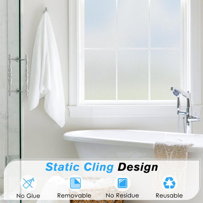 Haton Window Film Privacy for Glass Windows Frosted Film Frosting 90x300cm, Opaque Glass Sticker Self Adhesive Roll UV Block No Glue Static Cling