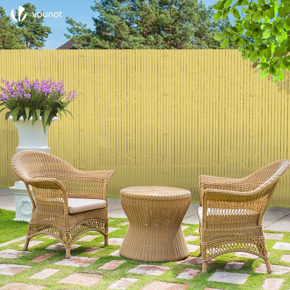 VOUNOT PVC Privacy Screening Fence 100 x 500 cm, Double Reinforced Struts Privacy Protection for Garden, Balcony and Terrace, Wind and Sun Protection