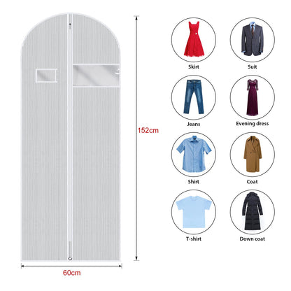 Univivi Garment Bag for Dresses, 60 inch Clothes Covers, 5 Pack, White