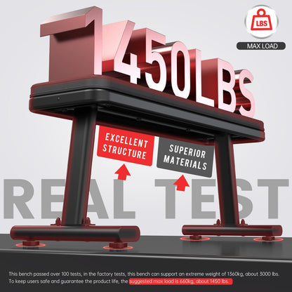 PASYOU PW100 Weight Bench, Heavy Duty Workout Bench with Max Load 660KG, 90MM Thickness Pad & Adjustable Foot Caps, Weight Bench for Home Gym Weight