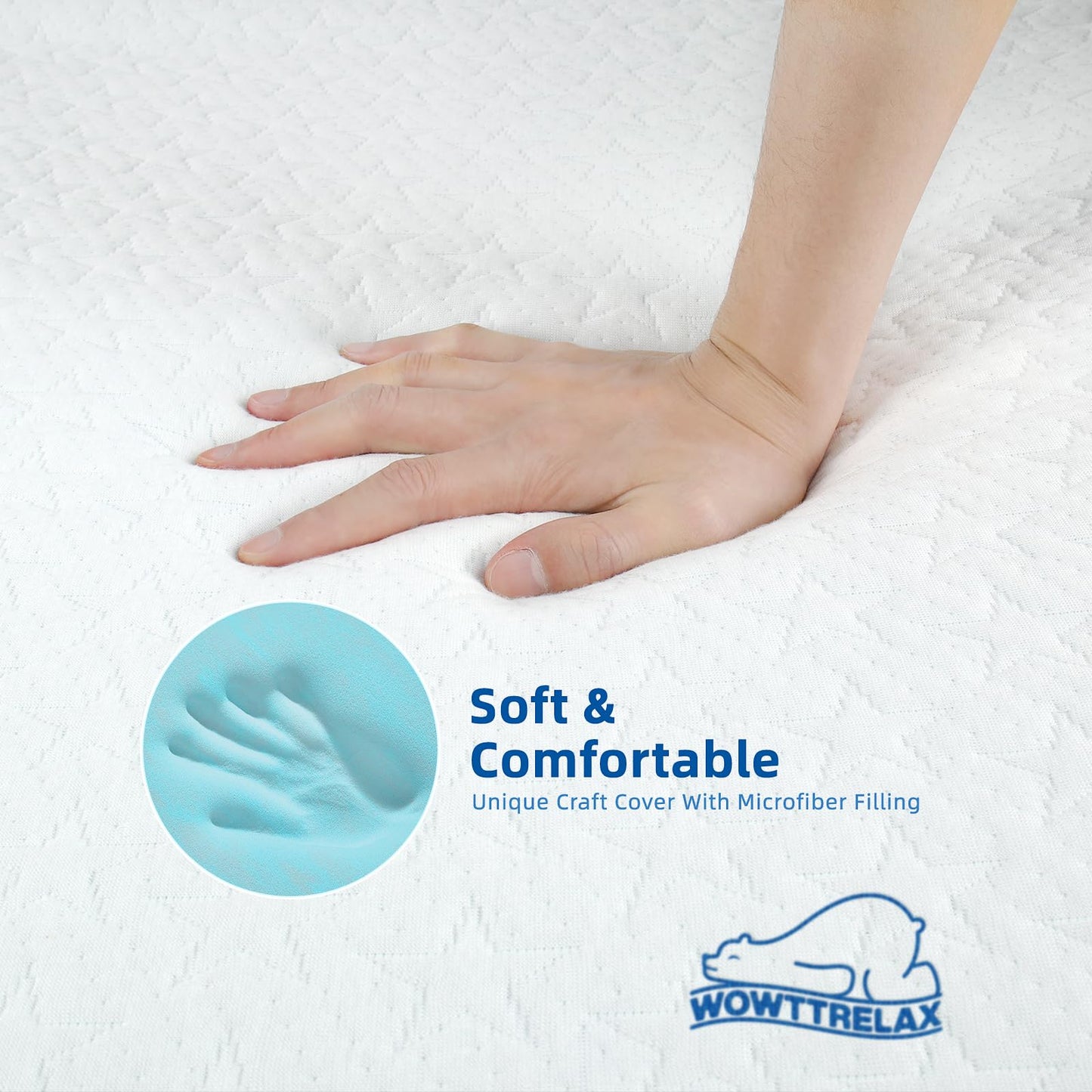 WOWTTRELAX Dual-Layer 2 Inch Memory Foam Mattress Topper Small Double Bed, Orthopedic Bed Topper with Breathable Washable Cover, Cooling soft for Back