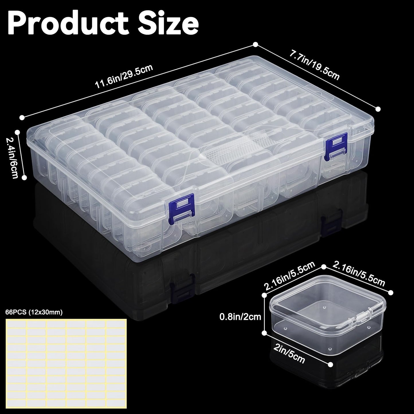 LINYAPRY Bead Organiser Box, 92 Pcs Small Bead Organisers and Storage Plastic Cases
