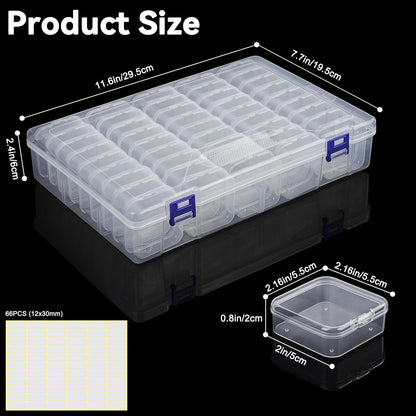 LINYAPRY Bead Organiser Box, 92 Pcs Small Bead Organisers and Storage Plastic Cases