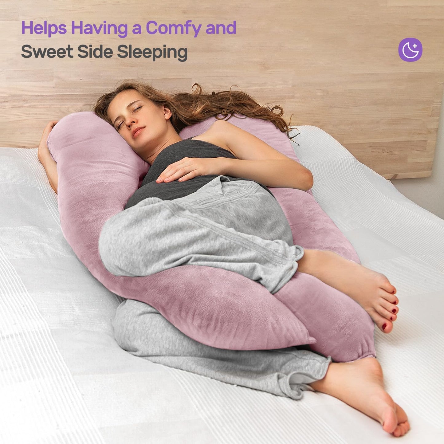 Nuliie Pregnancy Pillow for Sleeping, U Shaped Full Body Pillow Pregnancy Pillows, Maternity Pillow Support for Back, Hips, Legs for Pregnant Women,