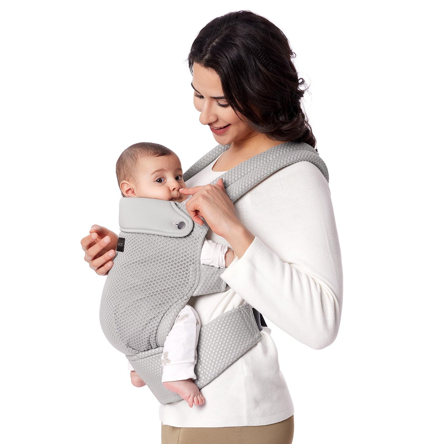 Momcozy Breathable Mesh Baby Carrier, Ergonomic and Lightweight Infant Carrier for 7-44lbs with Enhanced Lumbar Support, All Day Comfort for