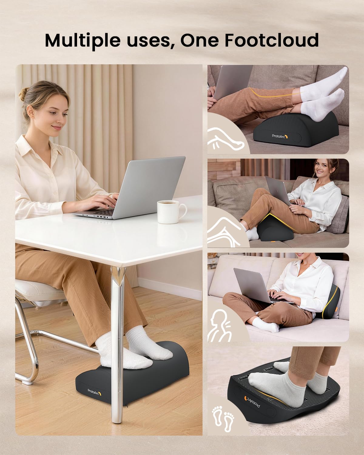 ProtoArc Ergonomic Office Foot Rest Under Desk with Massage Dots