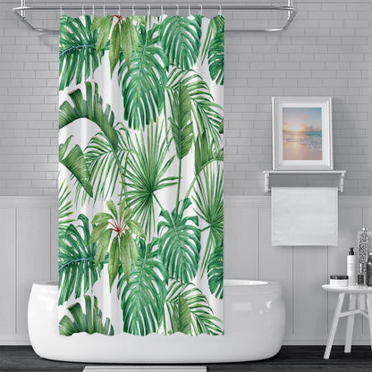 SDOTPMT 60x72 Inch Watercolor Green Palm Leaves Shower Curtain Summer Tropical Botanical Plants Bath Curtain Jungle Banana Monster Leaf Shower
