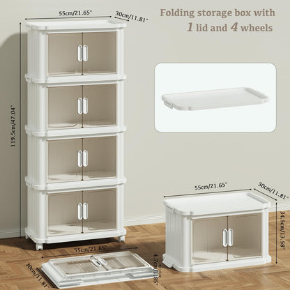 Stackable Plastic Storage Boxes with Lids White Storage Box on Wheels