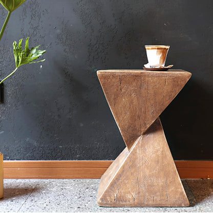 Concrete Art Side Table Lightweight: Modern Accent Table 30.5x30.5x46cm Brown Bedside Sofa Sides Tables Sitting Chair End Table for Living Room