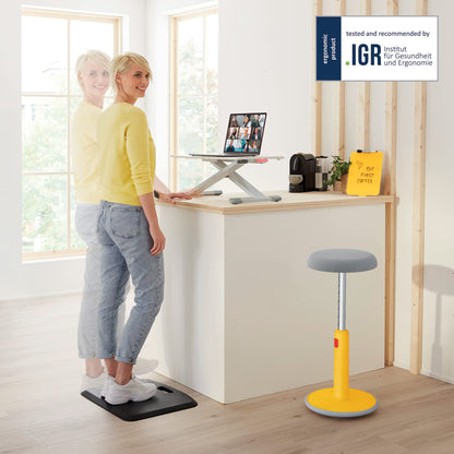 Leitz Standing Desk Converter, Compact Ergonomic Height Adjustable Stand For Computer Screens, Monitors & Laptops, Slimline & Saves Space