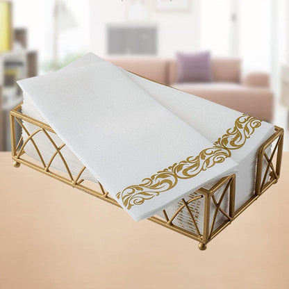 Kisbeibi 50 Disposable Guest Towels Soft and Absorbent Linen-Feel Paper Hand Towels Durable Decorative Bathroom Hand Napkins Good for Kitchen