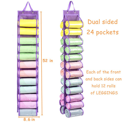 RZMAYIS Legging Storage Bag Storage Hanger Can Holds 24 Leggings or Shirts Jeans Compartment Storage Hanger