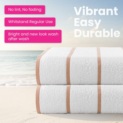 CASA COPENHAGEN Cabana Pool 4-piece set of large bath towels, 76x152 cm, 550 GSM, designed in Denmark, made from soft Egyptian cotton for bathroom