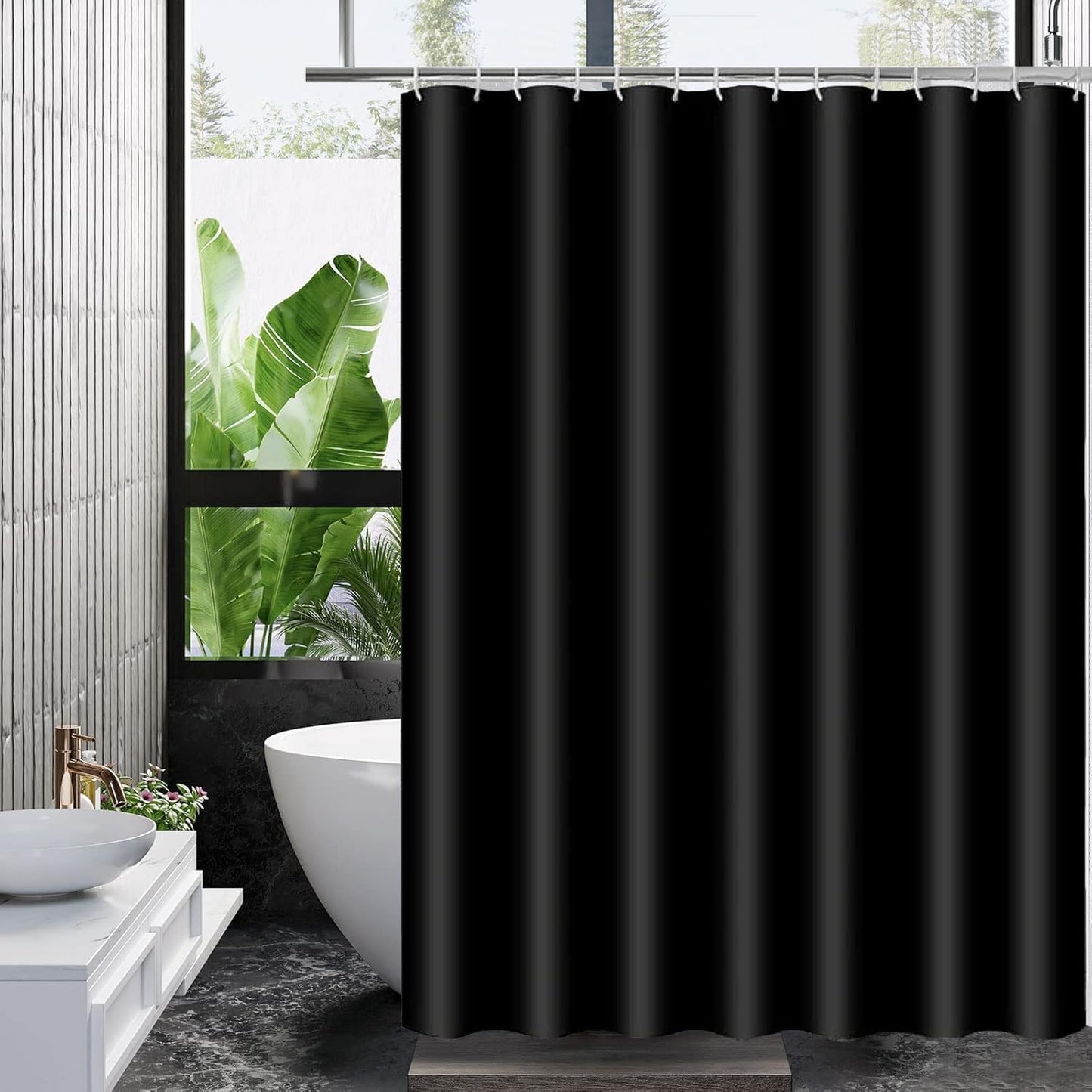 HUIBOHOU Shower Curtain, Mould Proof and Mildew Resistant Washable Bathroom Curtains, Shower Curtain for Bathroom, Bath Curtains with Hooks