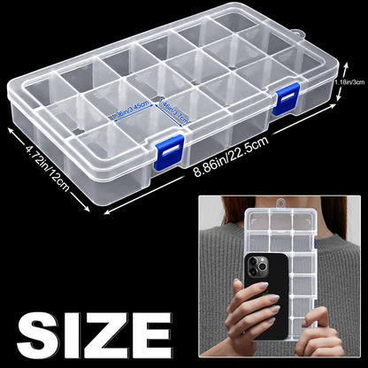 Mgood Storage Box with Adjustable Dividers, 18 Compartments, White
