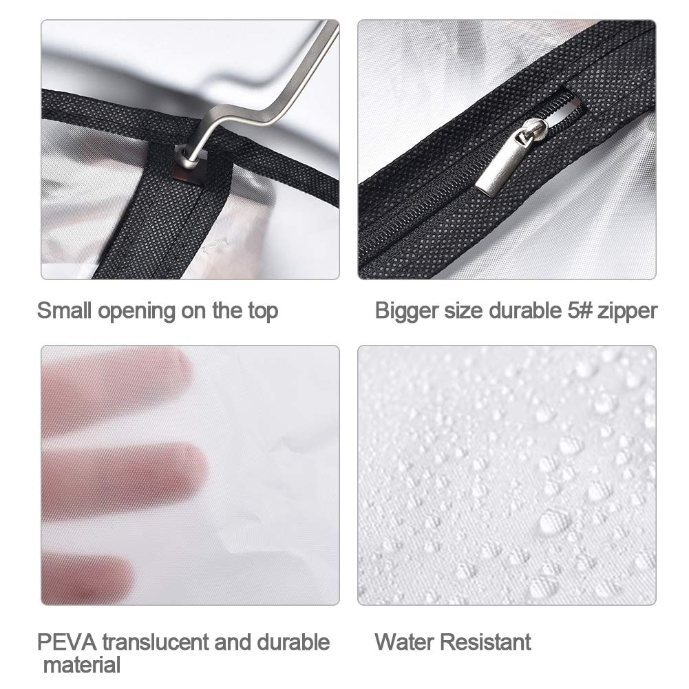 Hanging Garment Bags 12 Pack Breathable Suit Bag Covers with Zip PEVA Clothes Cover Bags Coat Garment Bags Waterproof Dress Cover Bags for Wardrobe
